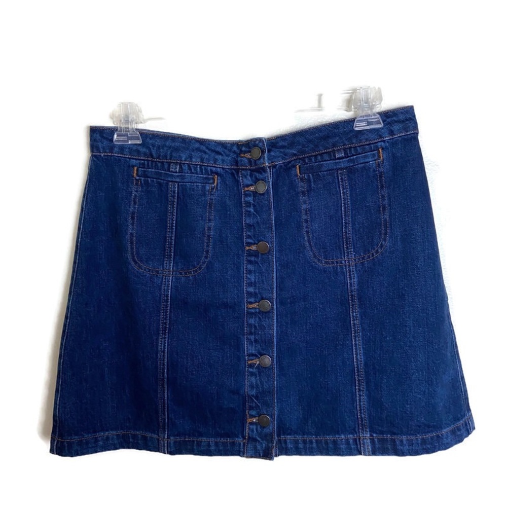 Topshop Moto Button Down Jean Skirt Size W34